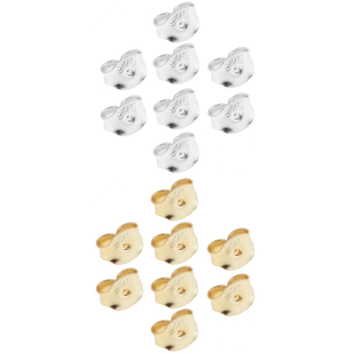 16 Pieces Bulk 925 Replacement Earring Backs Stoppers for Ear Studs DIY