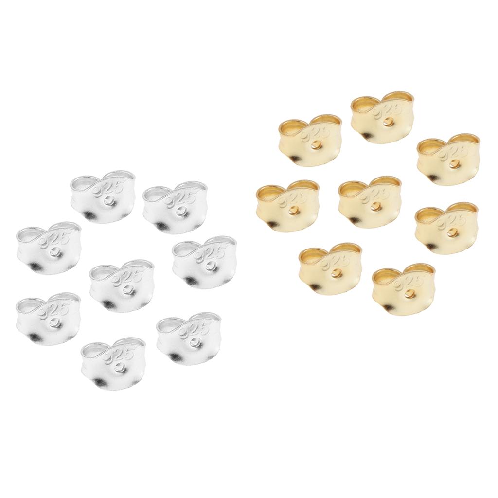 16 Pieces Bulk 925 Replacement Earring Backs Stoppers for Ear Studs DIY