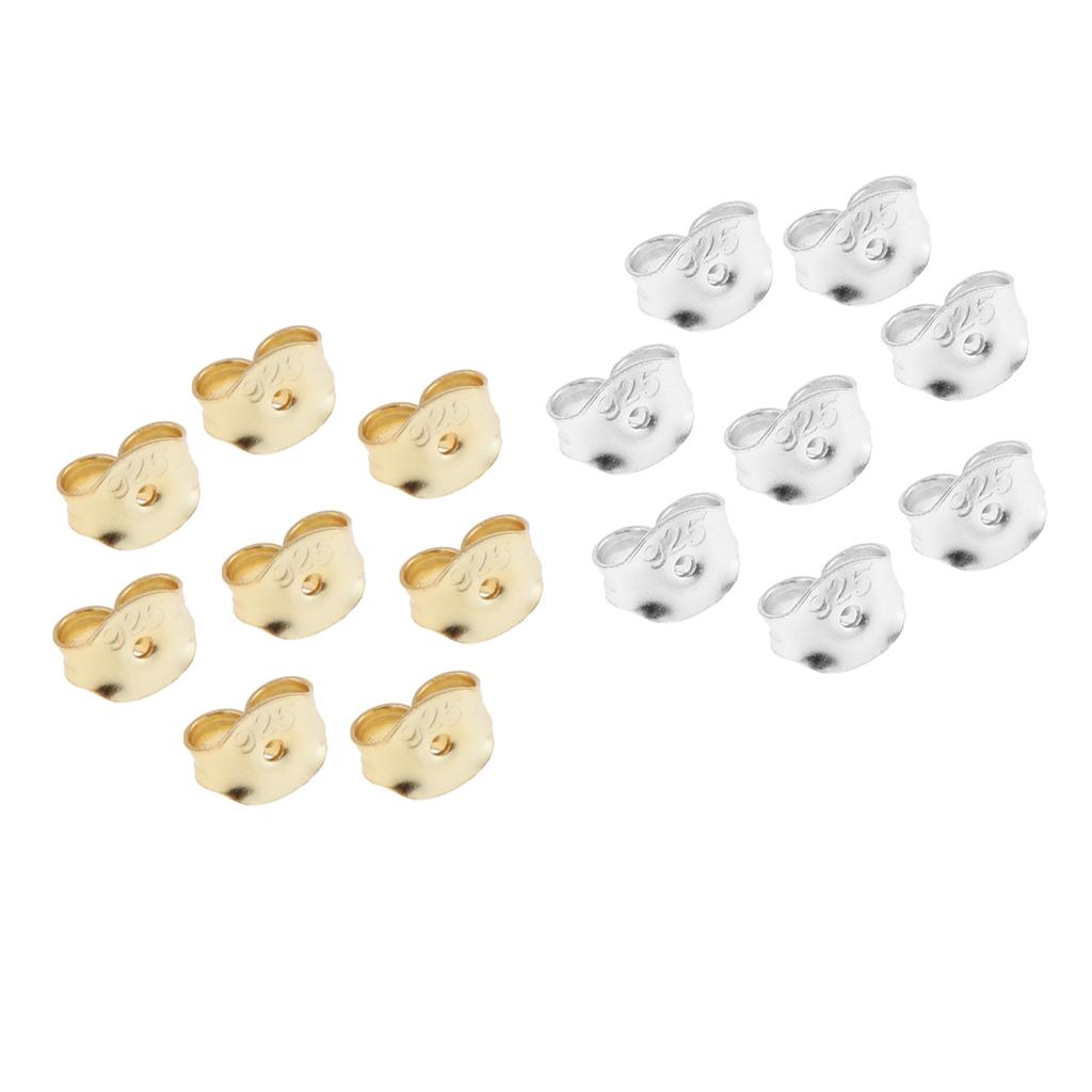16 Pieces Bulk 925 Replacement Earring Backs Stoppers for Ear Studs DIY