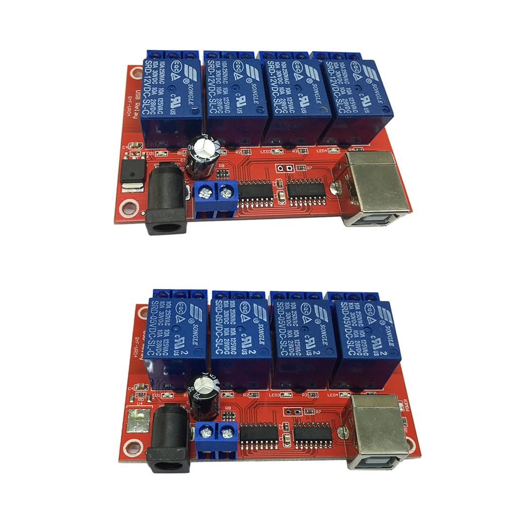 4 Channel USB Relay Module HID No Drive USB Relay for MCU control 12V + 5V