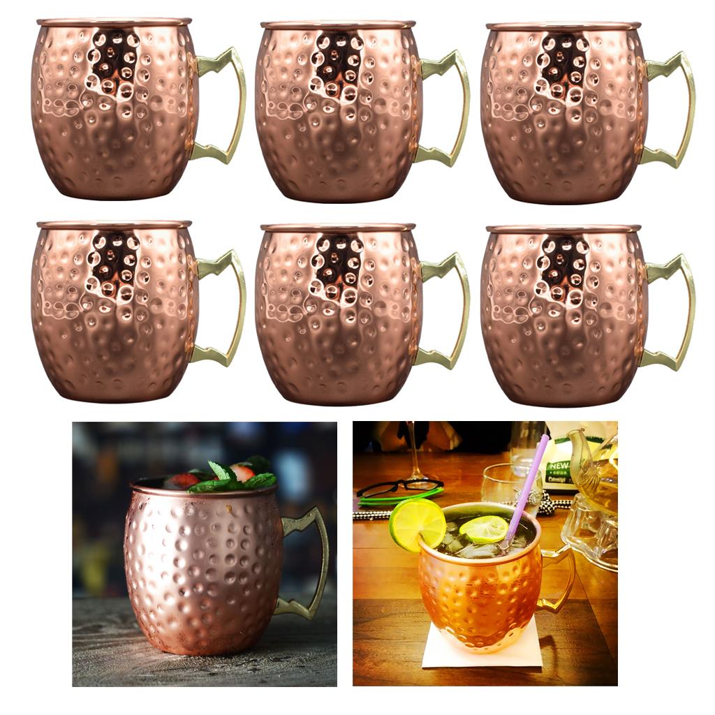 6pcs Stainless Steel Moscow Mule Hot Drink Coffee Chocolate Tea Travel Mug