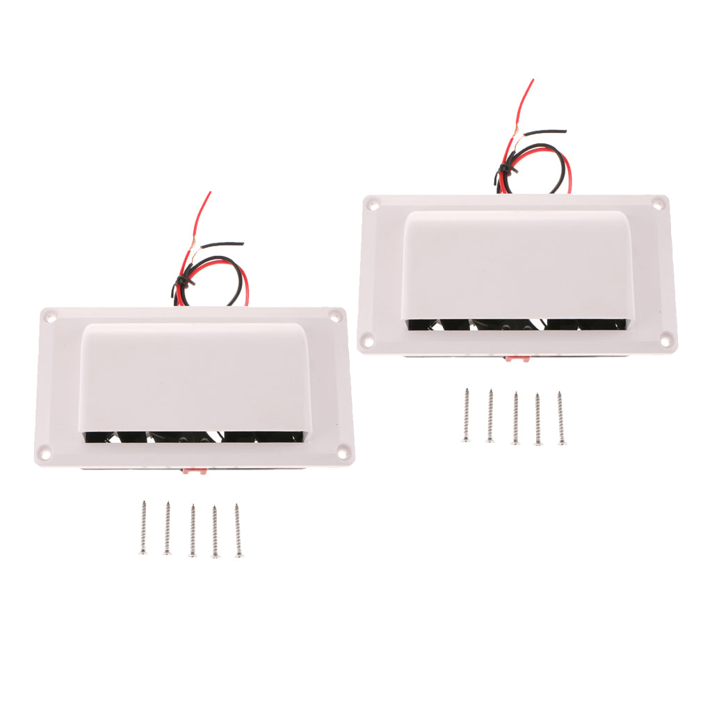 2 Sets RV Caravan Motorhome Inner Side Air Vent Ventilation Exhaust Fan 12V