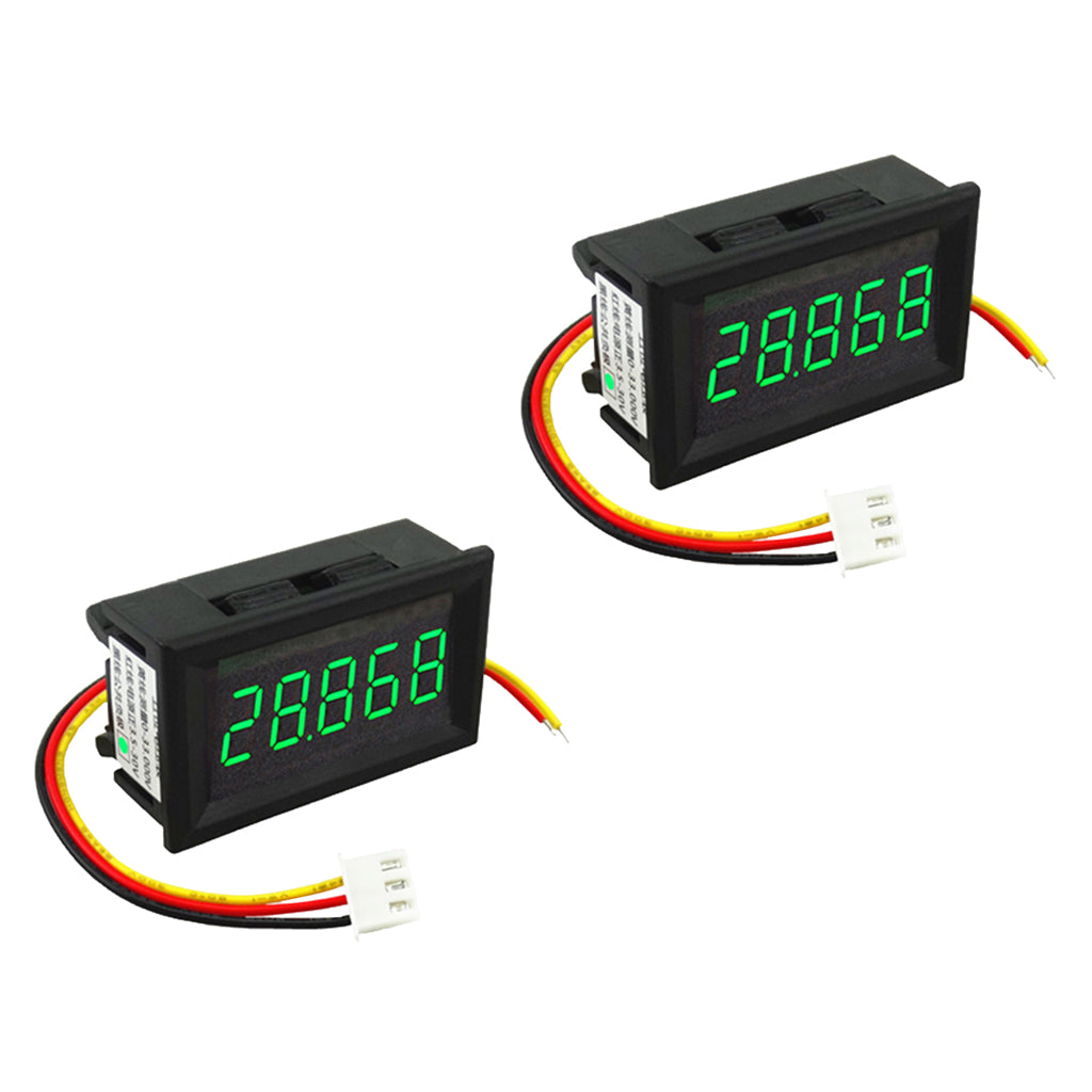 2PC DC 3.5-30V Mini 5 Digit Digital LED Voltmeter Volt Meter Panel Car Green