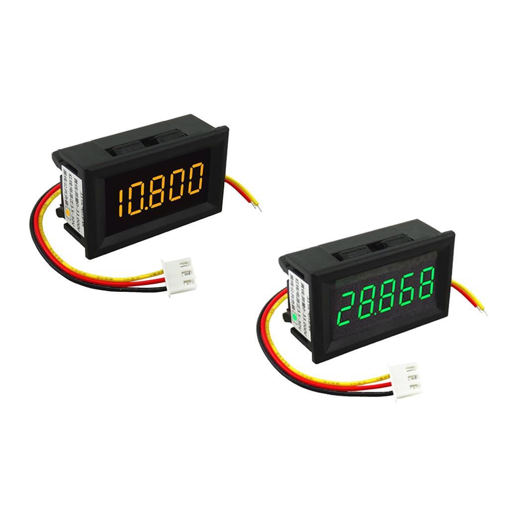 2PCS DC 3.5-30V Mini 5 Digit Digital LED Voltmeter Volt Meter Green+Yellow
