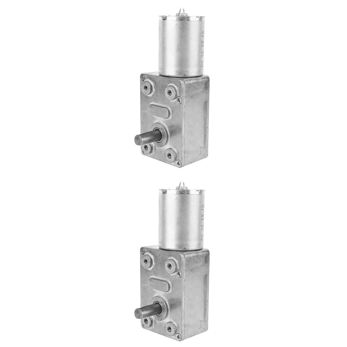 2PCS 12V High Torque Electric Worm Gear Reduction DC Motor 6RPM+3RPM