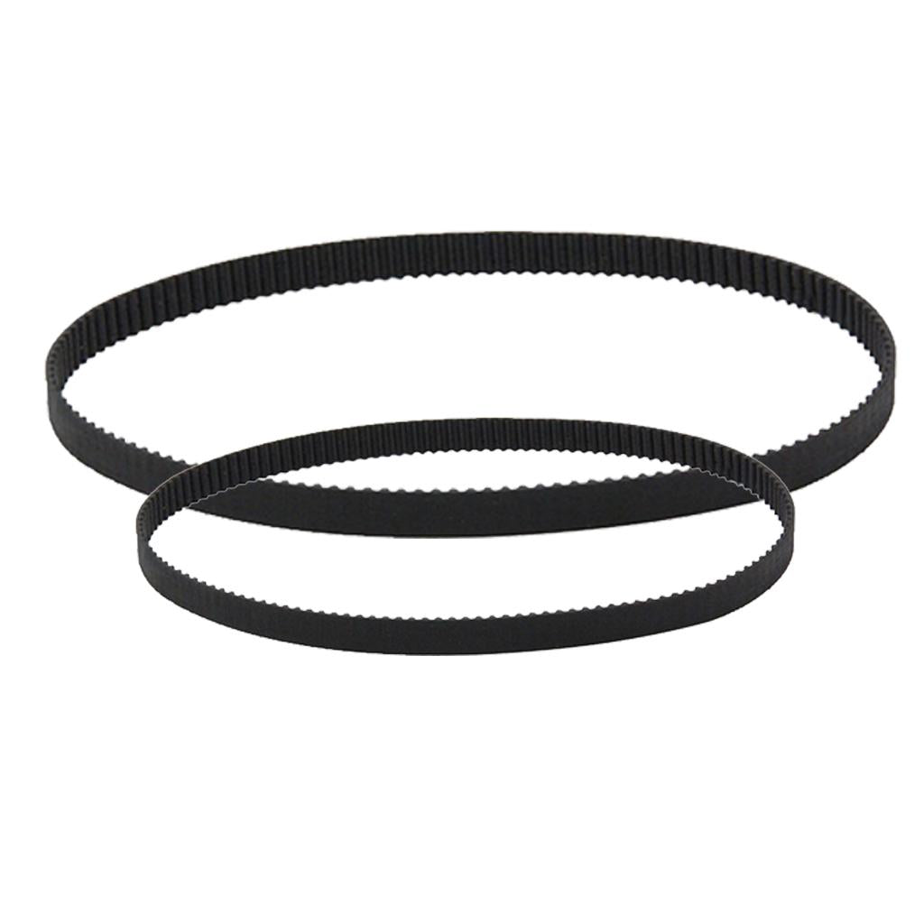 2 pcs 3D Printer Belt Closed Loop Rubber 2GT-6 Timing Belt Black 280mm+400mm