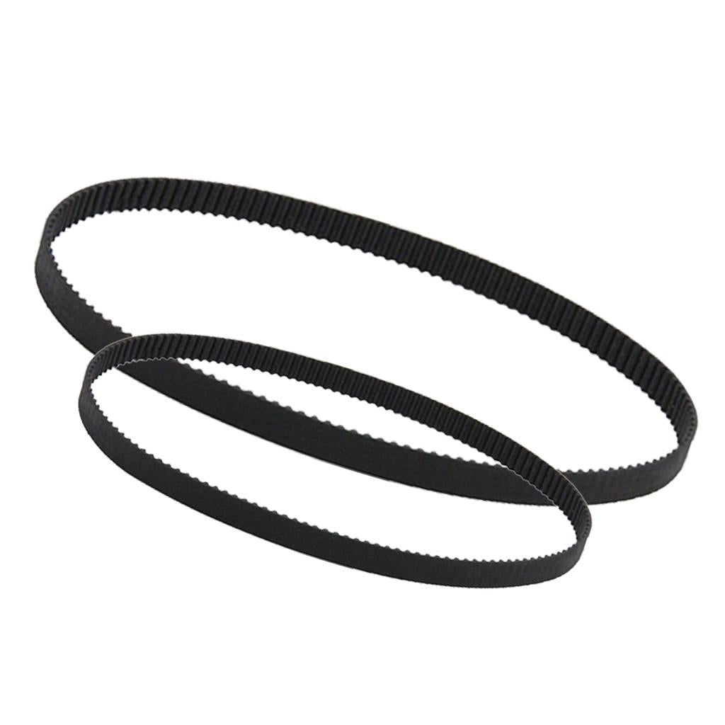 2 pcs 3D Printer Belt Closed Loop Rubber 2GT-6 Timing Belt Black 280mm+400mm