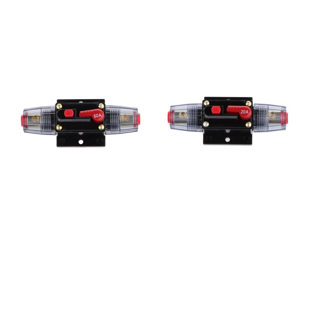2Piece Manual Reset Circuit Breaker 12v/24v Car Auto Boat Audio Fuse Holder