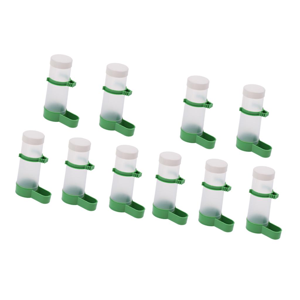 10 x Pet Bird Water Drinker Food Feeder with Clip for Lovebirds Parrot