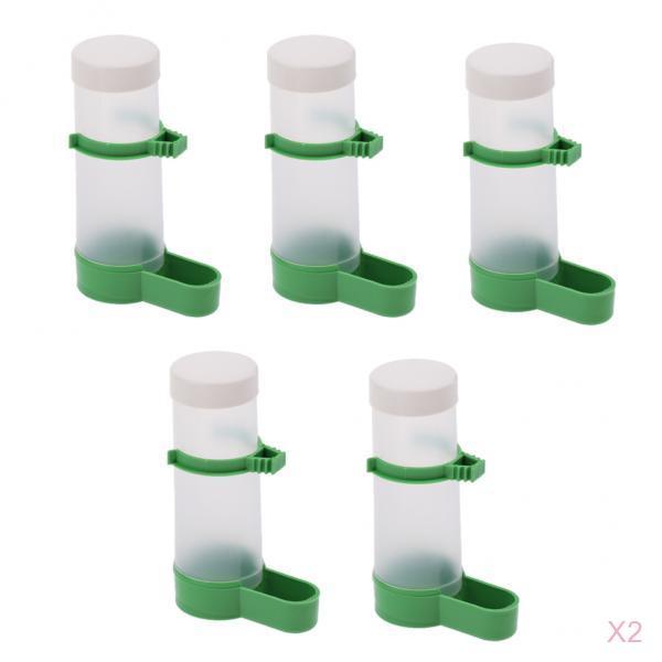 10 x Pet Bird Water Drinker Food Feeder with Clip for Lovebirds Parrot