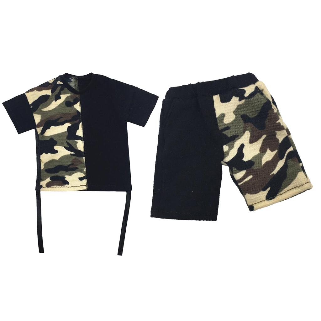 1/6 Scale Male Camouflage T-shirt Pants for 12inch Action Figure Accessories