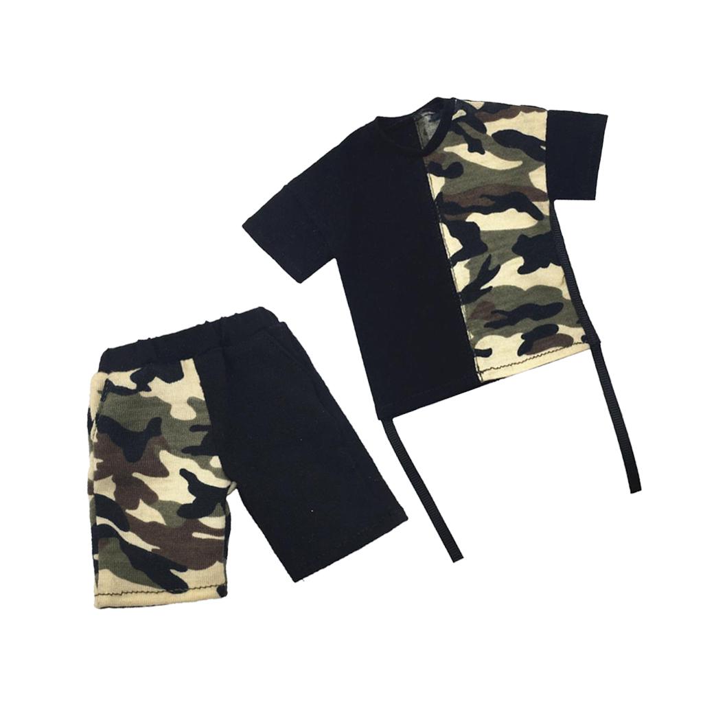 1/6 Scale Male Camouflage T-shirt Pants for 12inch Action Figure Accessories