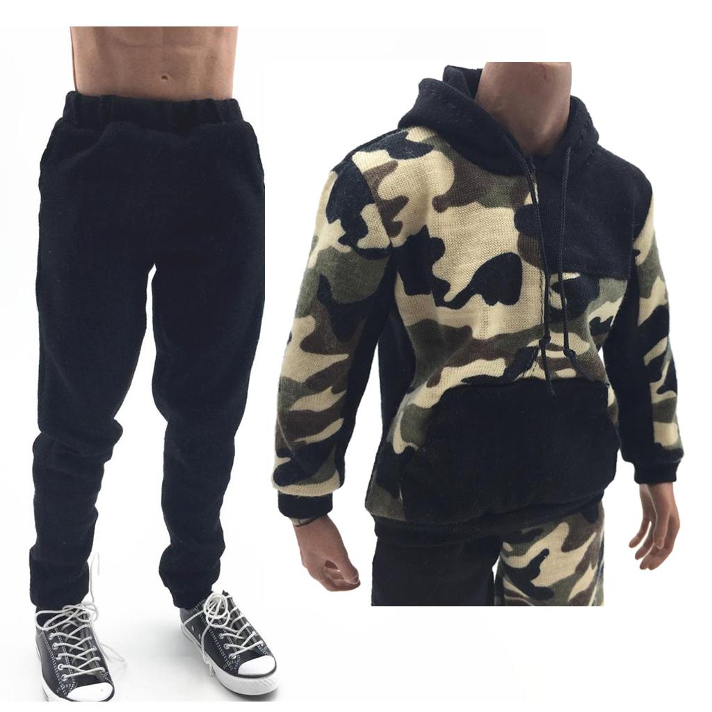 1/6 Scale Mens Camouflage Hoodie& Pants for 12'' Action Figure Doll