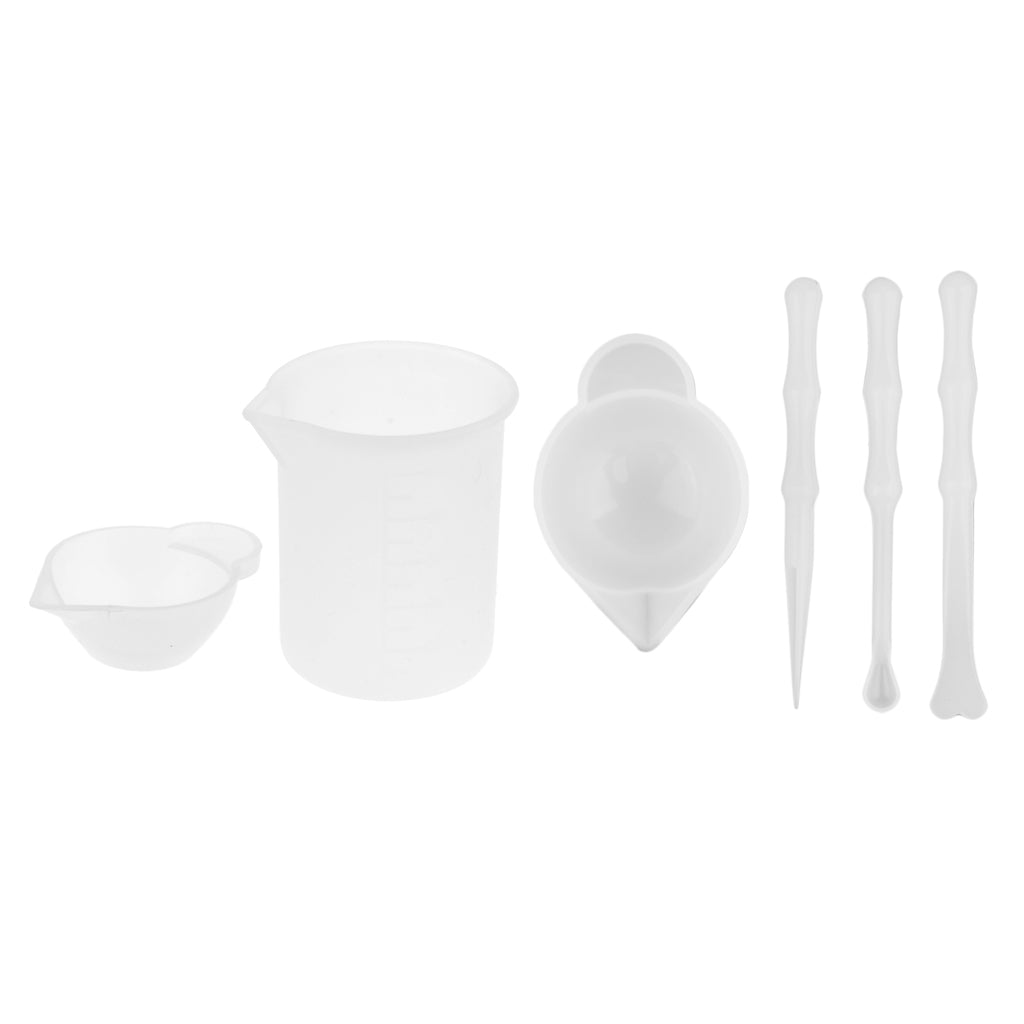 6 Pieces Silicone Resin Measuring Mixing Cup DIY Jewelry Resin Glue Tool Set