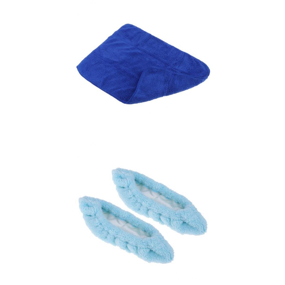 1 Pair Ice Hockey Figure Skate Blade Cover Soakers Guards and Care Kit Towel Blue M