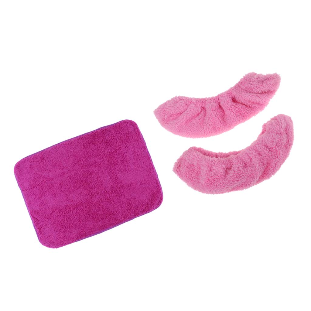 1 Pair Ice Hockey Figure Skate Blade Cover Soakers Guards and Care Kit Towel Purple M