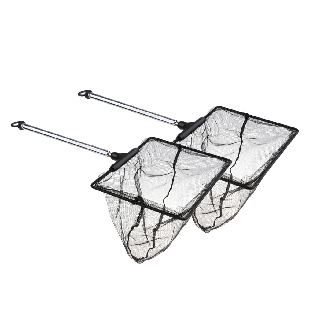 2x Small Aquarium Fish Net with Extendable Long Handle for Betta Fish Tank L