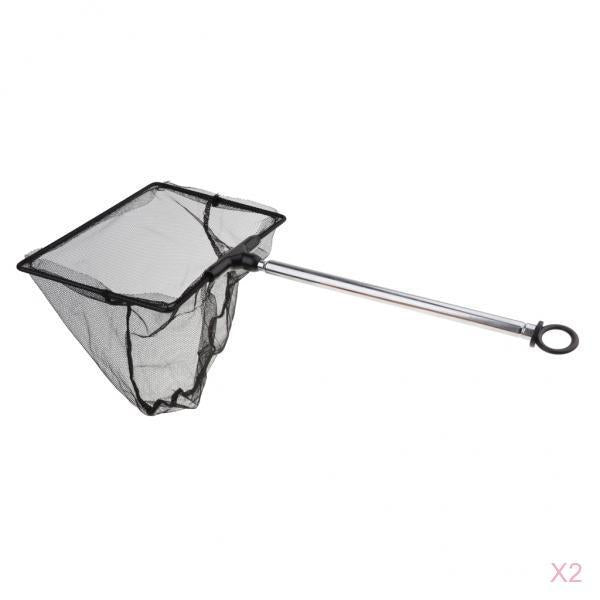 2x Small Aquarium Fish Net with Extendable Long Handle for Betta Fish Tank L