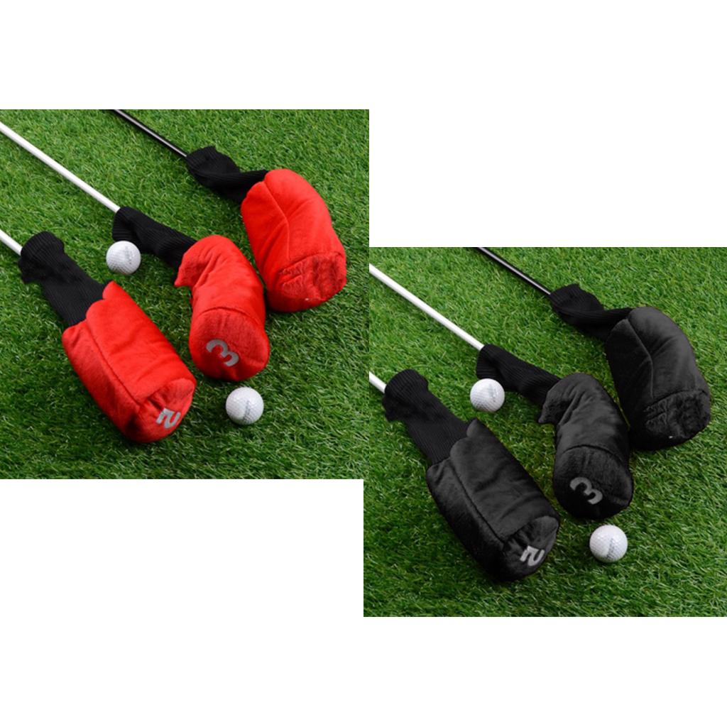 6pcs Long Neck Golf Club Head Cover Wood Headcover Accessories with Number