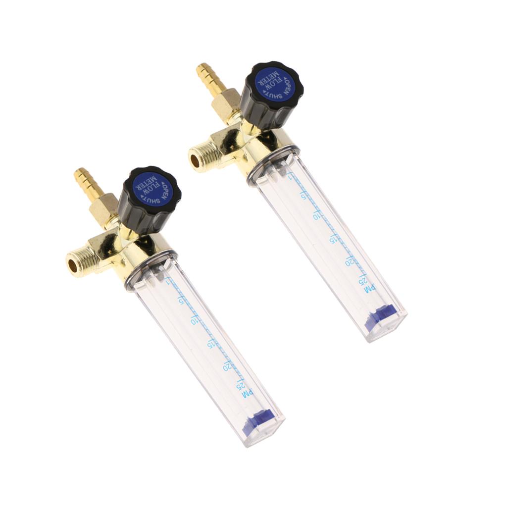 2Pcs Argon CO2 Gas Flow Meter Inlet Connection for Mig Welding Gauge
