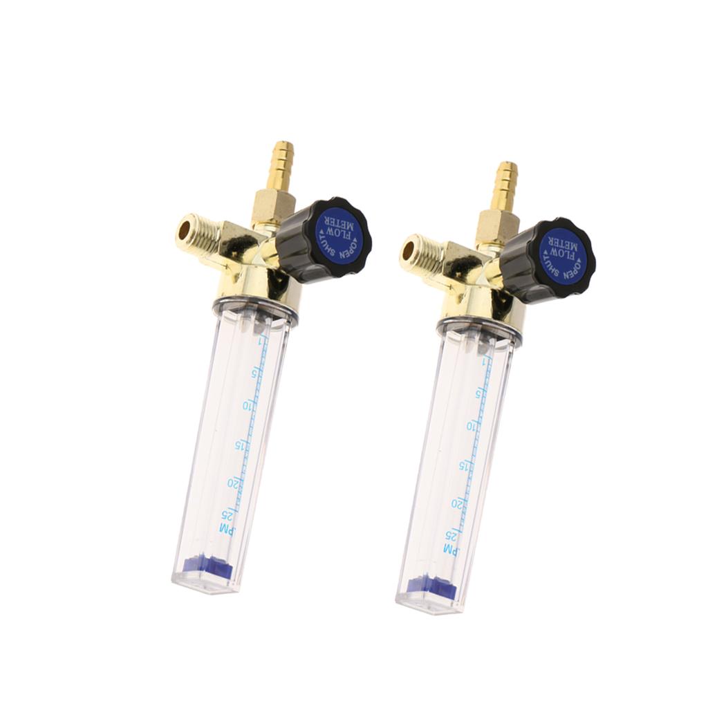2Pcs Argon CO2 Gas Flow Meter Inlet Connection for Mig Welding Gauge