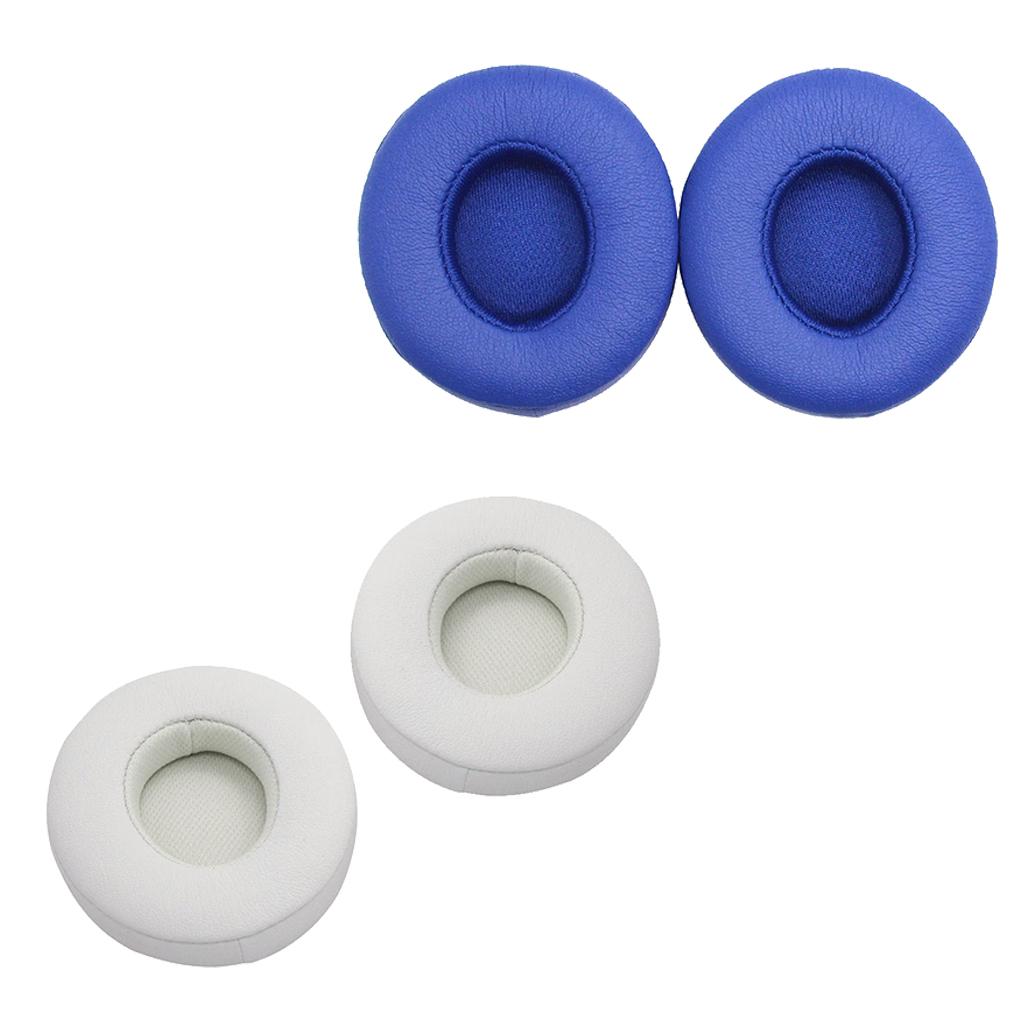2Pair Ear Pads Cushions Replacement for Beats Solo 2 Solo 3 White & Blue