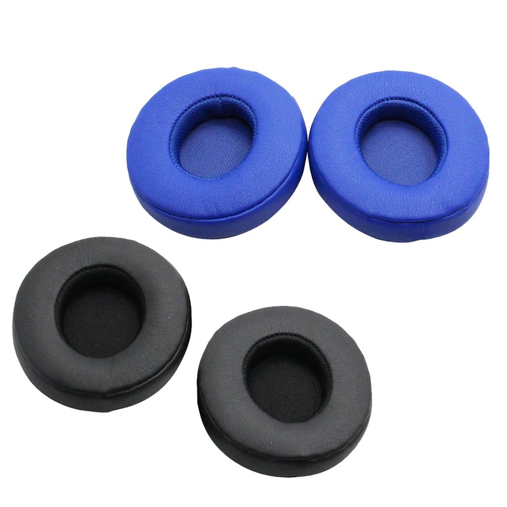 2Pair Ear Pads Cushions Replacement for Beats Solo 2 Solo 3 Black & Blue