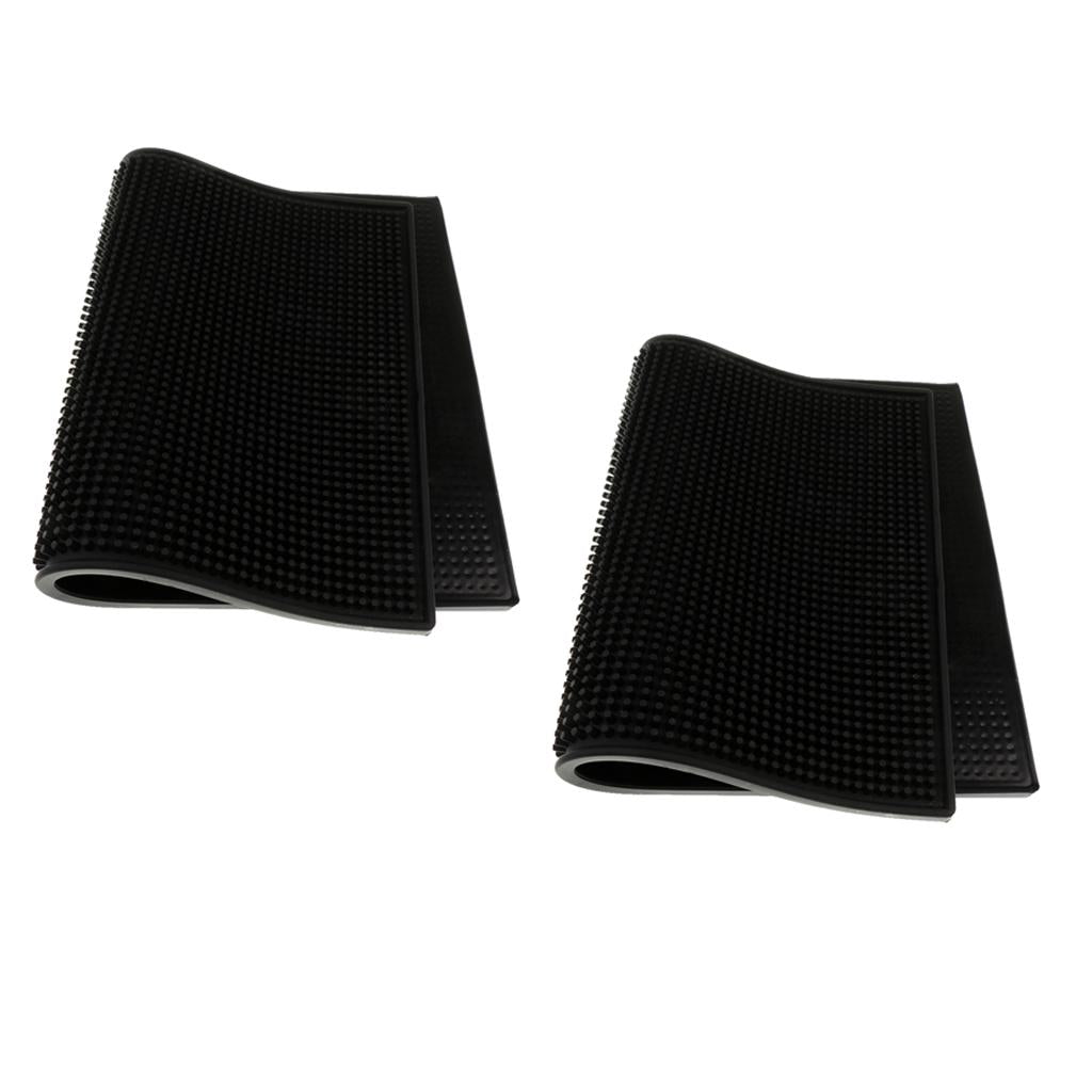 2x Rubber Bar Service Mat Water Proof PVC Mat Kitchen Glass Coaster 30x45CM