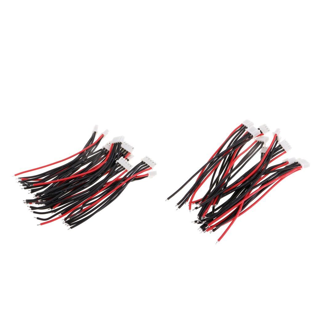20x Silicone JST-XH Balance Cables 10cm 22AWG for 3S 4S Lipo Lithium Battery