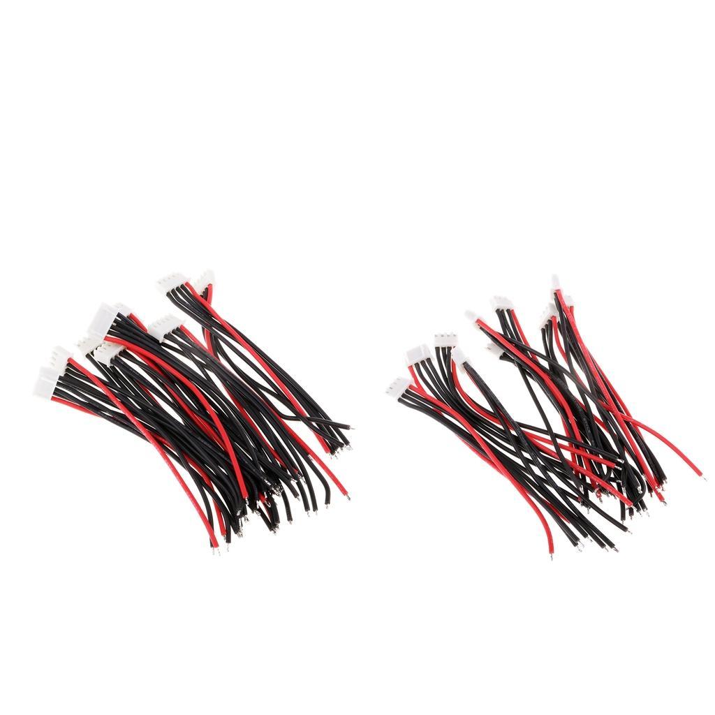 20x Silicone JST-XH Balance Cables 10cm 22AWG for 3S 4S Lipo Lithium Battery