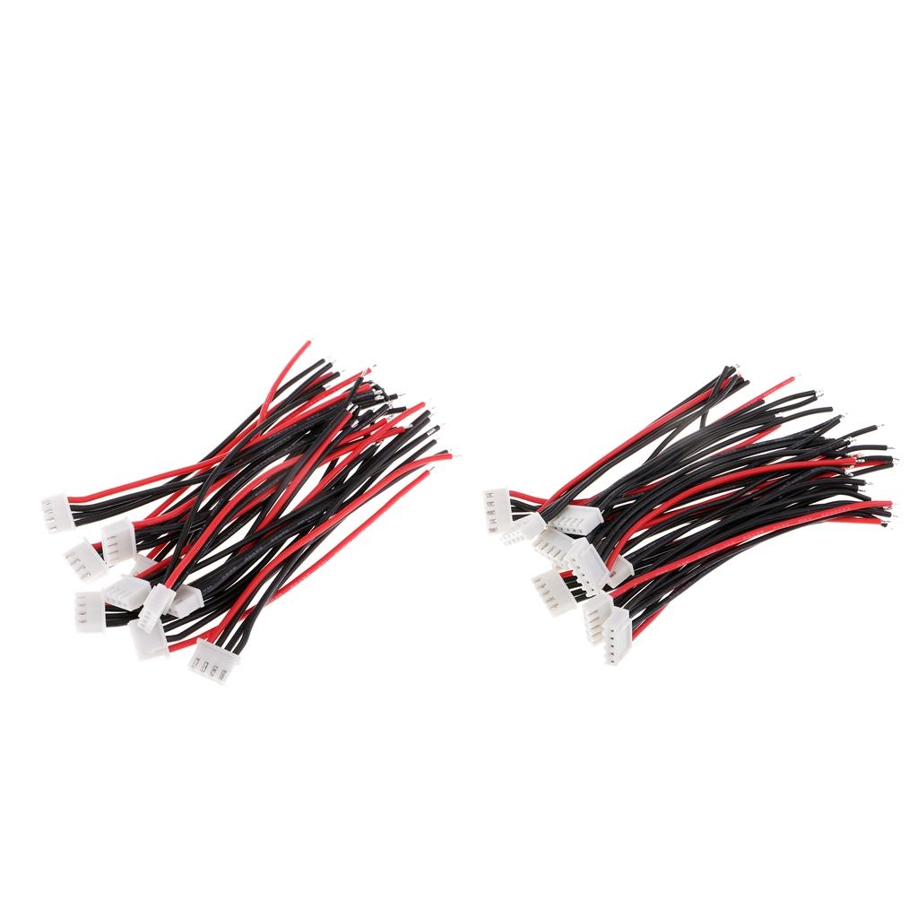 20x Silicone JST-XH Balance Cables 10cm 22AWG for 3S 4S Lipo Lithium Battery