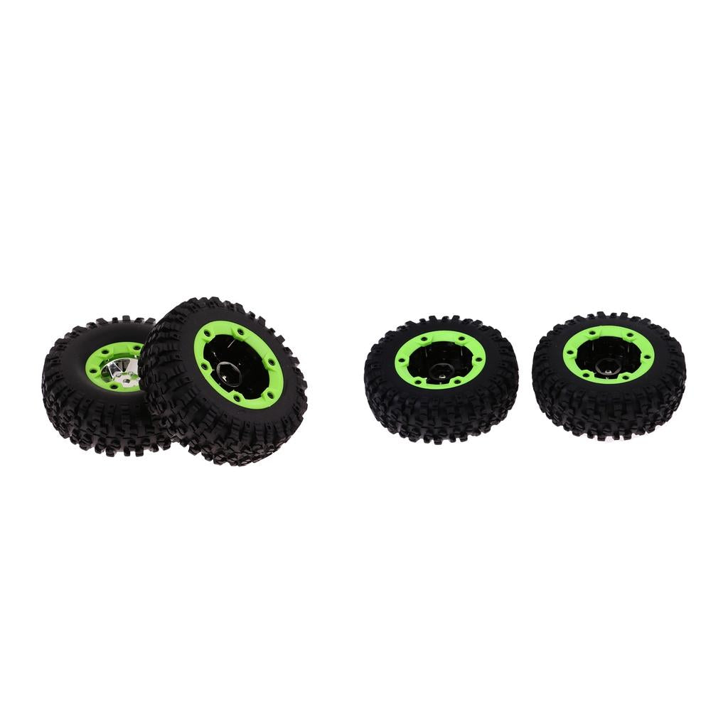 4x Rubber Tire Tyres with Metal Wheels for WLtoys 12428 1/12 RC Buggy Parts