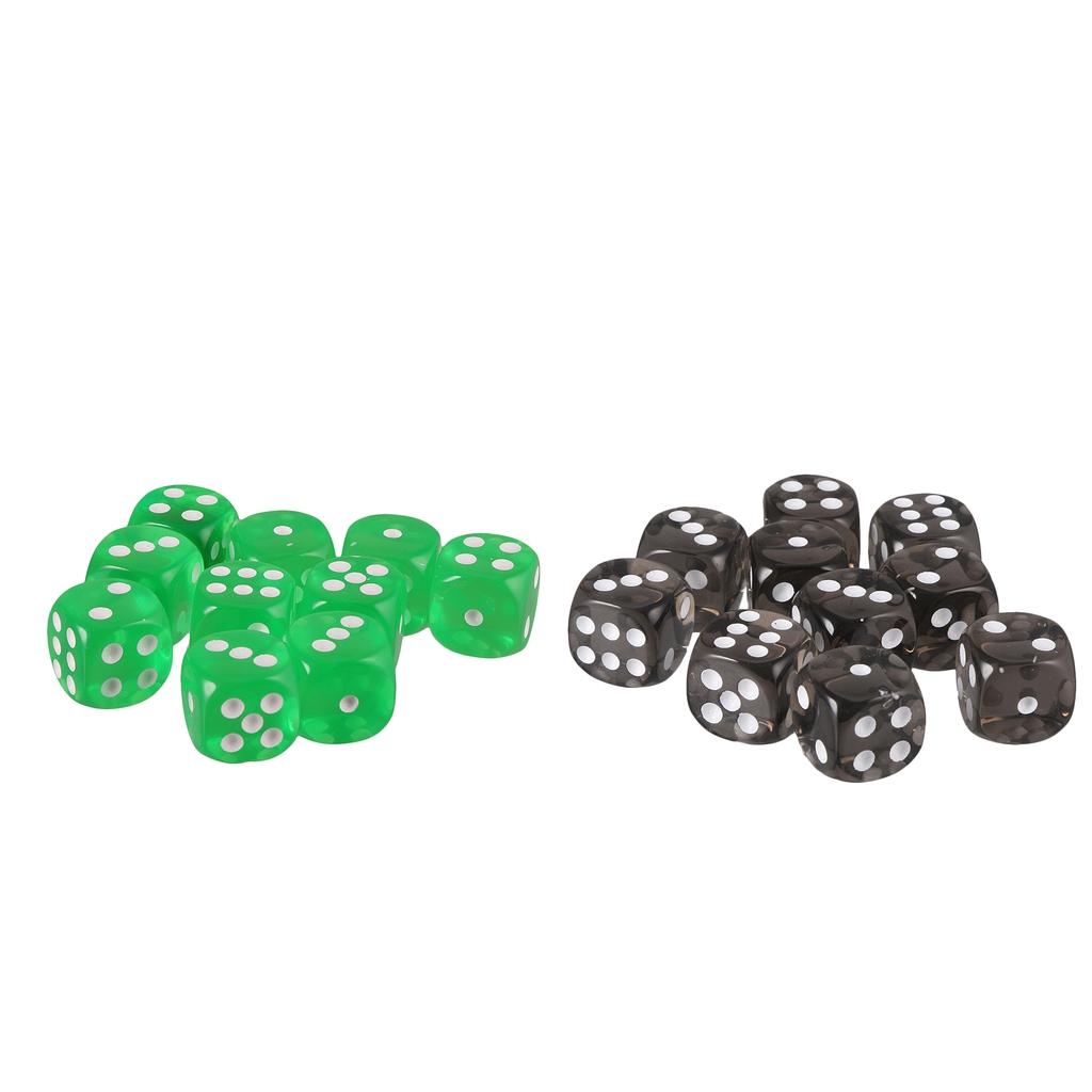 20pcs Acrylic Six Sided D6 Dice for D&D TRPG Party Board Game Accessories