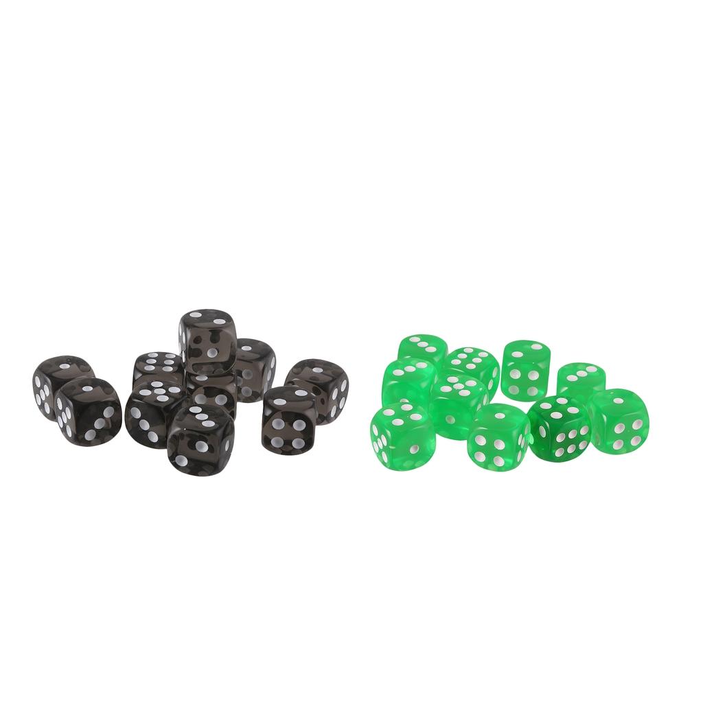 20pcs Acrylic Six Sided D6 Dice for D&D TRPG Party Board Game Accessories