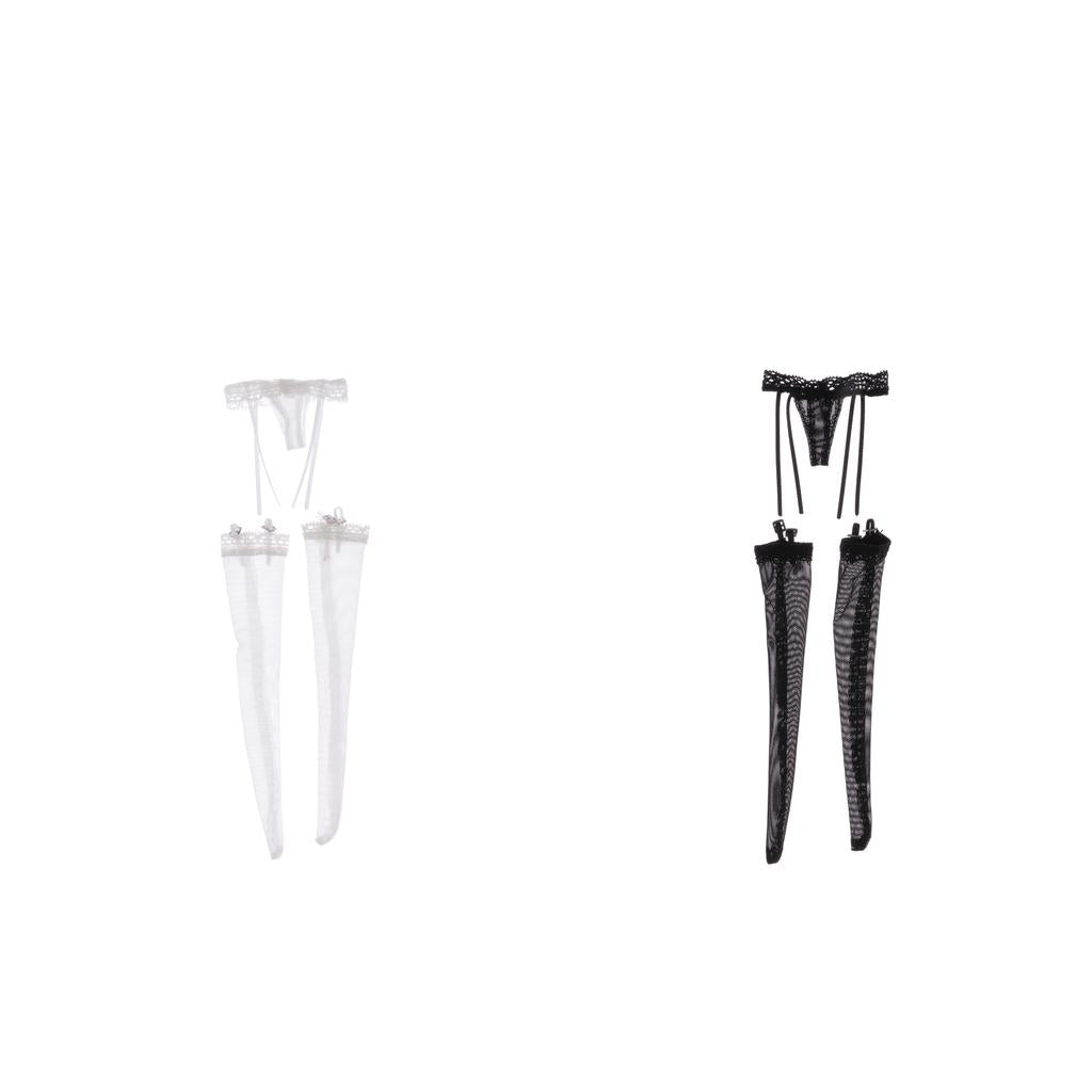 2 Set 1/6 Lace Garter Stockings with Briefs for 12'' Female Action Figures