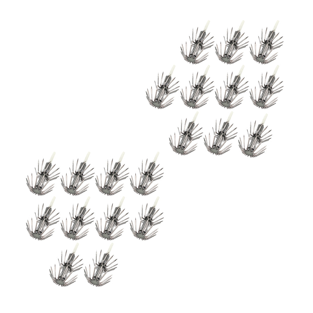 20pcs Stainless Steel Luminous Squid Lure Hooks Fishing Egi Jig Hooks 030