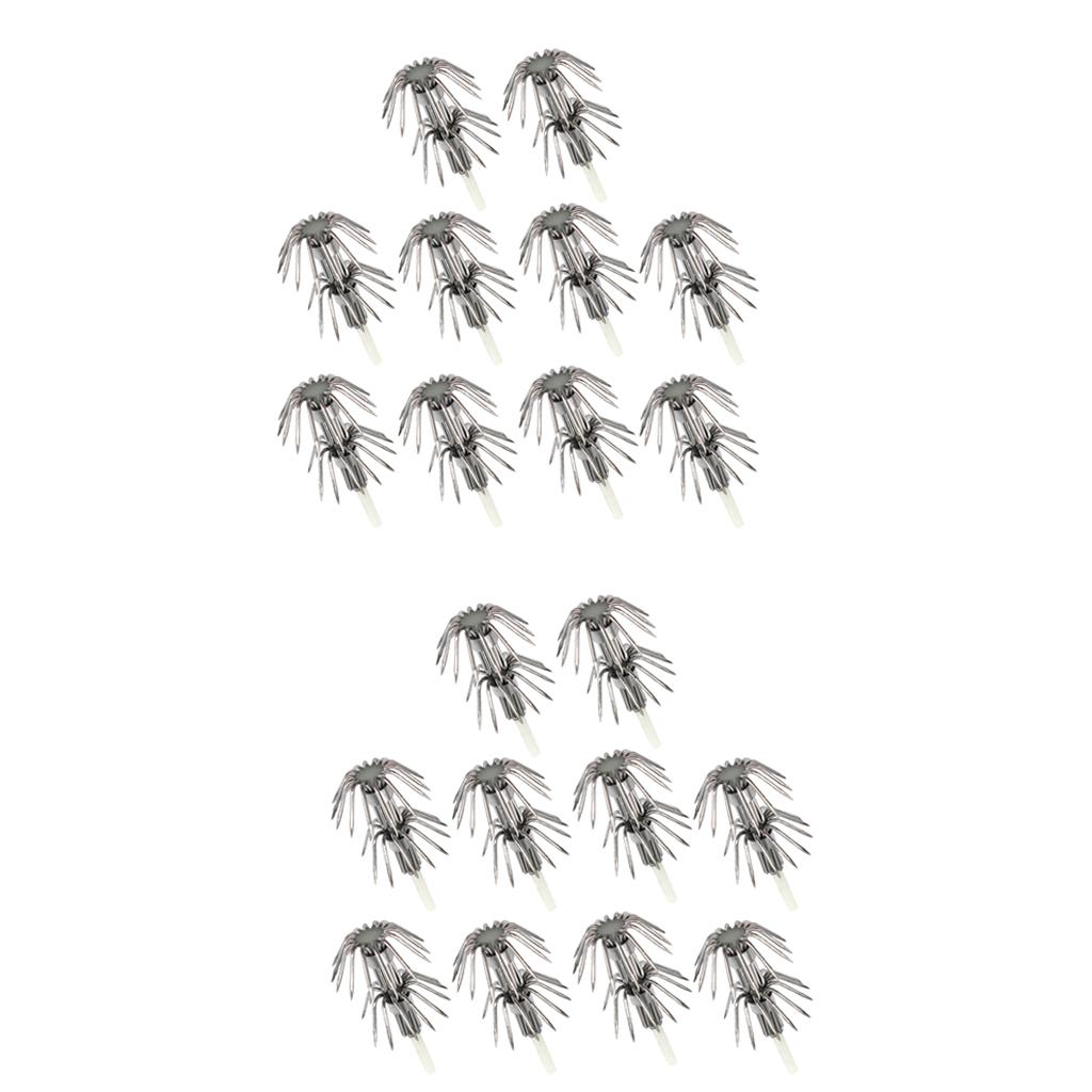 20pcs Stainless Steel Luminous Squid Lure Hooks Fishing Egi Jig Hooks 040