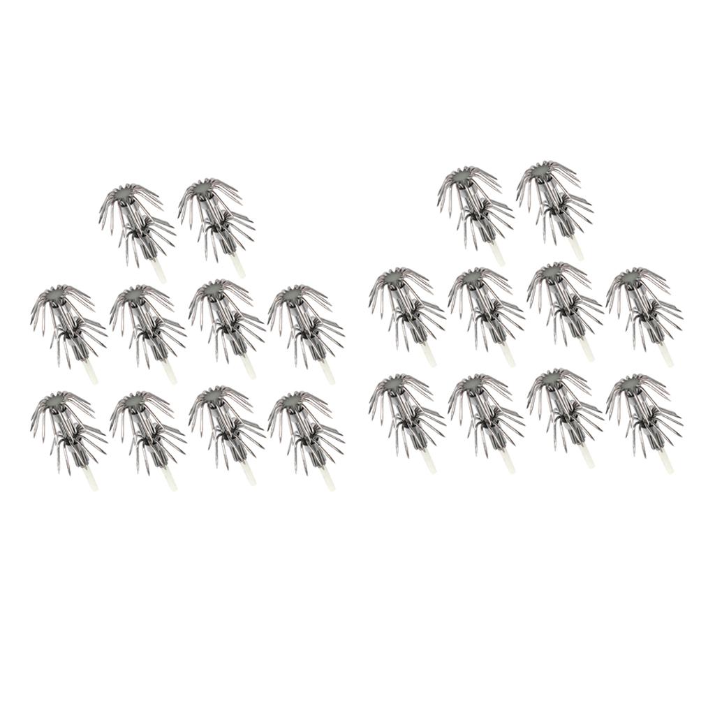 20pcs Stainless Steel Luminous Squid Lure Hooks Fishing Egi Jig Hooks 040