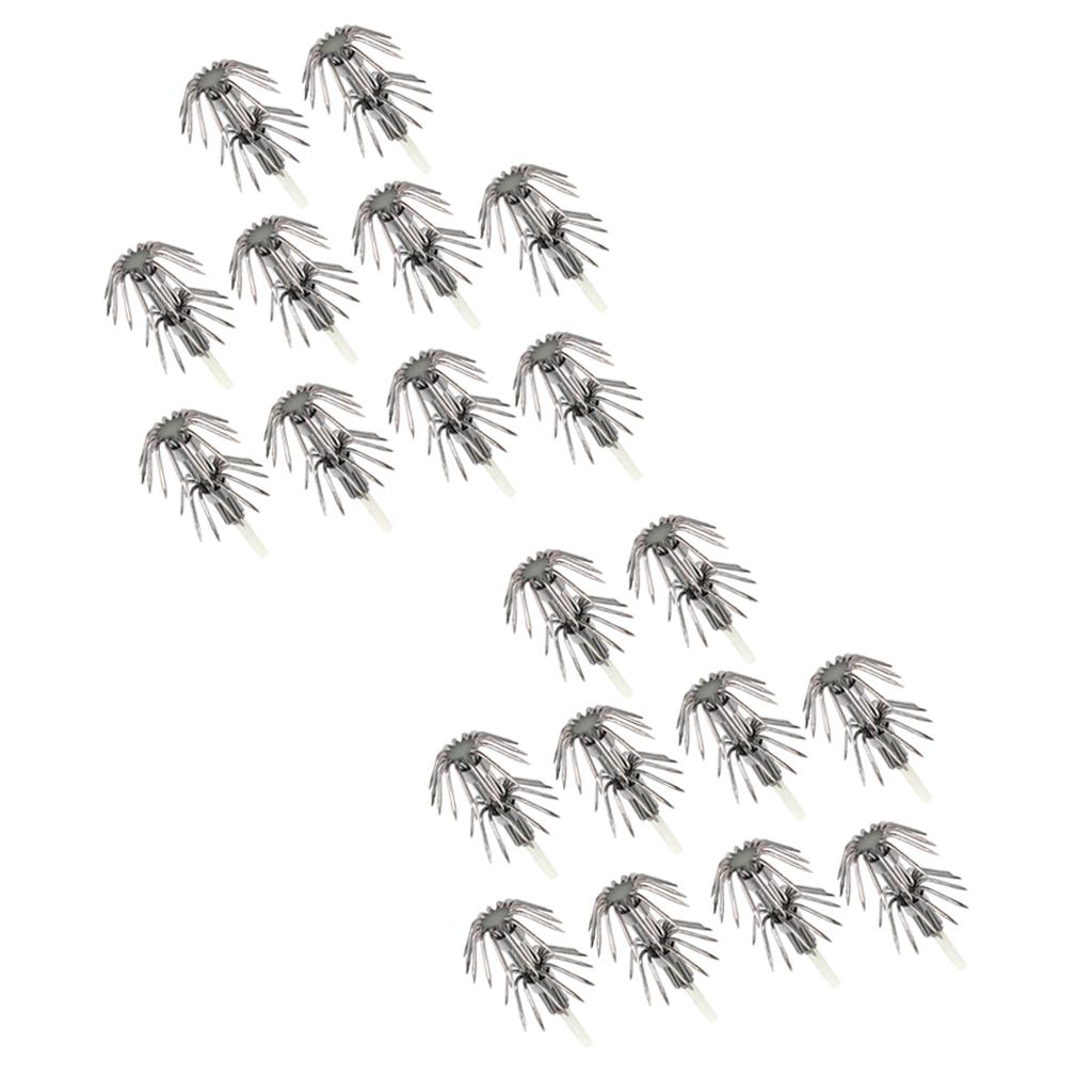 20pcs Stainless Steel Luminous Squid Lure Hooks Fishing Egi Jig Hooks 040