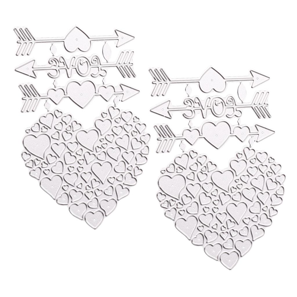 2x Heart Metal Cutting Dies Embossing Stencil for DIY Scrapbook Card Making