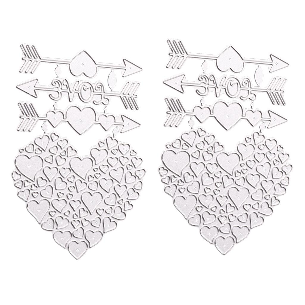 2x Heart Metal Cutting Dies Embossing Stencil for DIY Scrapbook Card Making