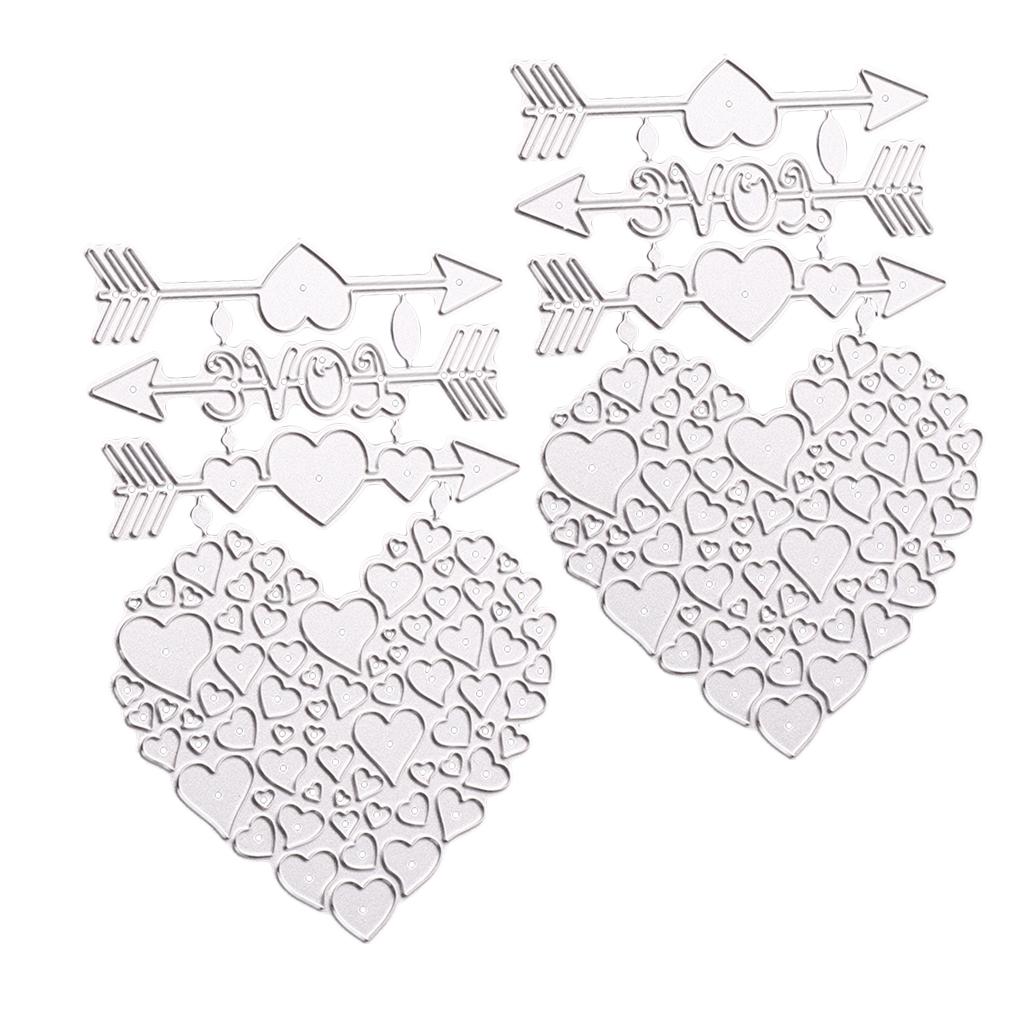 2x Heart Metal Cutting Dies Embossing Stencil for DIY Scrapbook Card Making