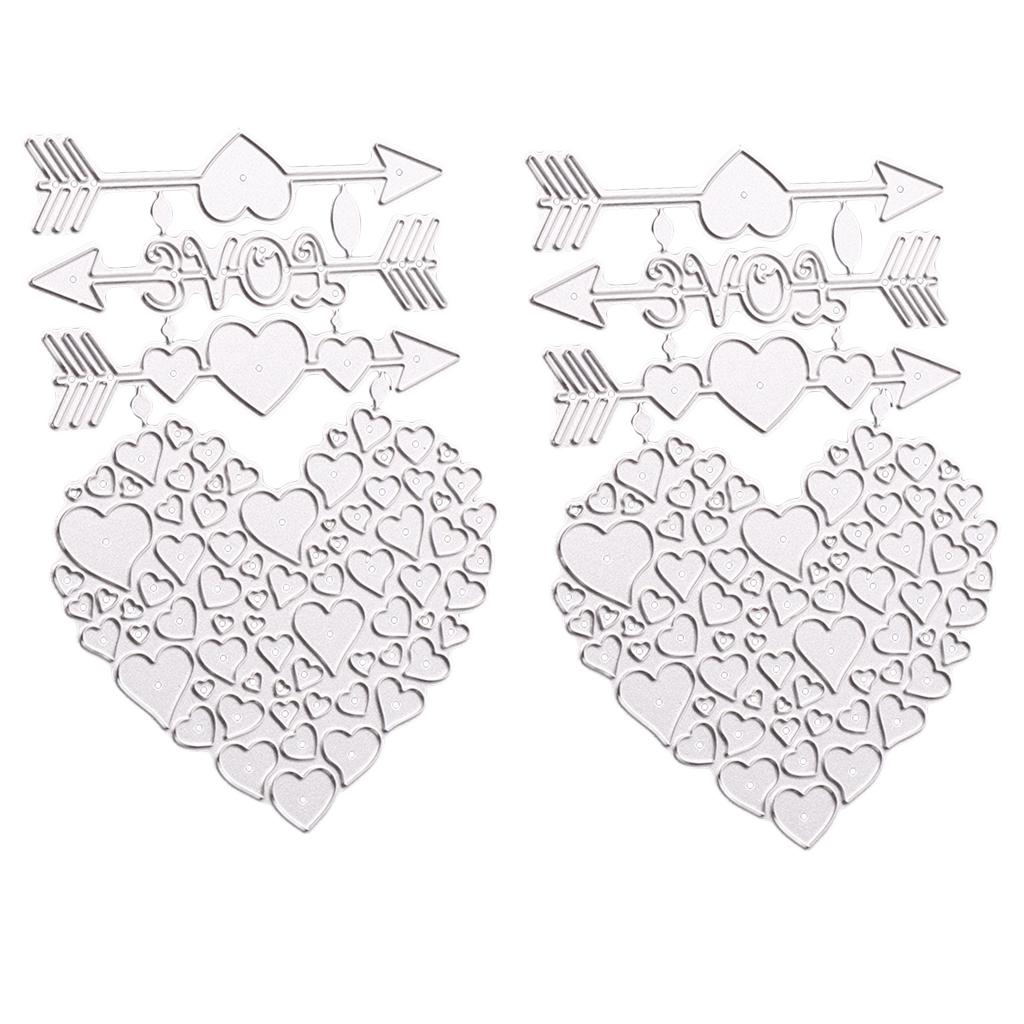 2x Heart Metal Cutting Dies Embossing Stencil for DIY Scrapbook Card Making