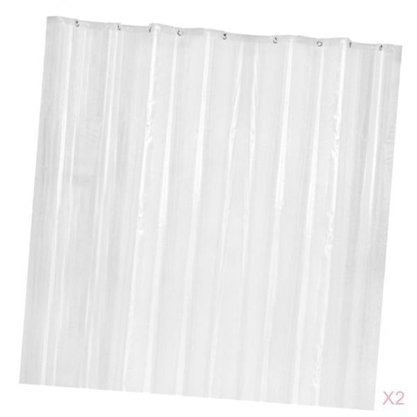 2XMildew Resistant Anti-Bacterial PEVA Shower Curtain Liner 180x180cm