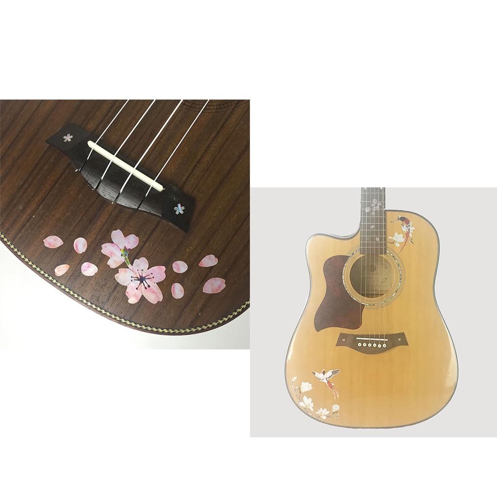 2 Pieces Inlay Decals Sticker for Acoustic Electric Guitar Bass Parts