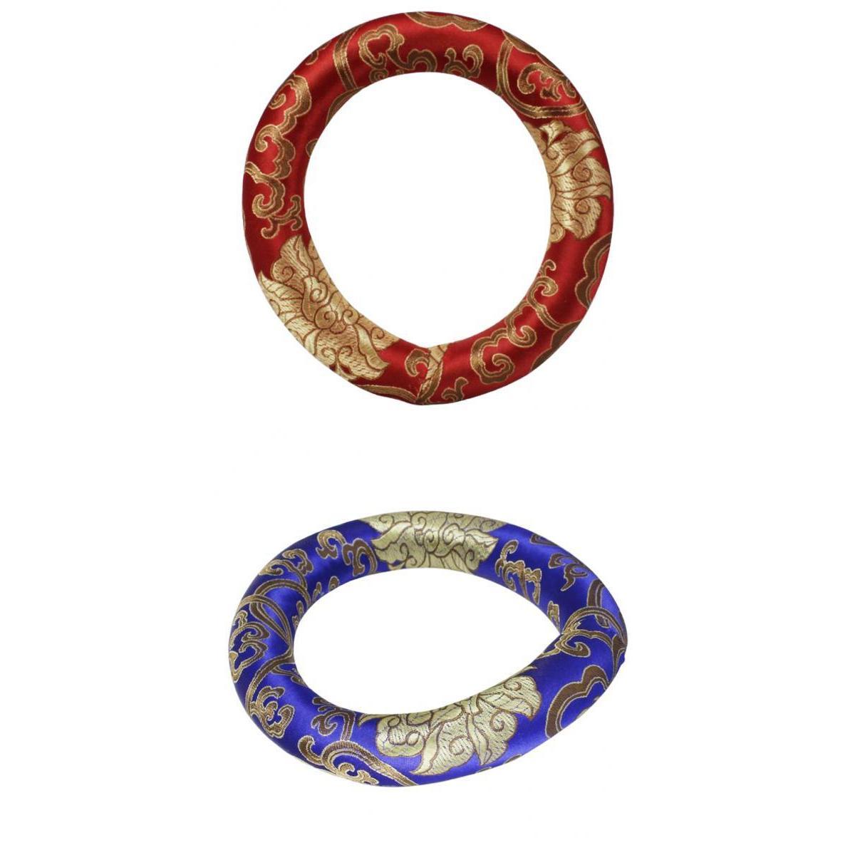 2 Pieces Handmade Round Tibetan Singing Bowl Cushion Ring Pillow 17cm