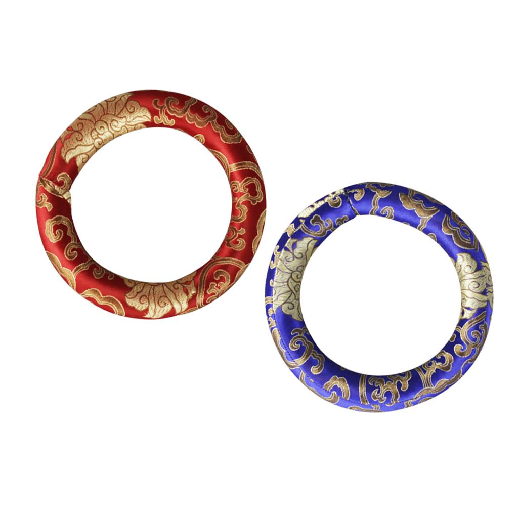2 Pieces Handmade Round Tibetan Singing Bowl Cushion Ring Pillow 17cm