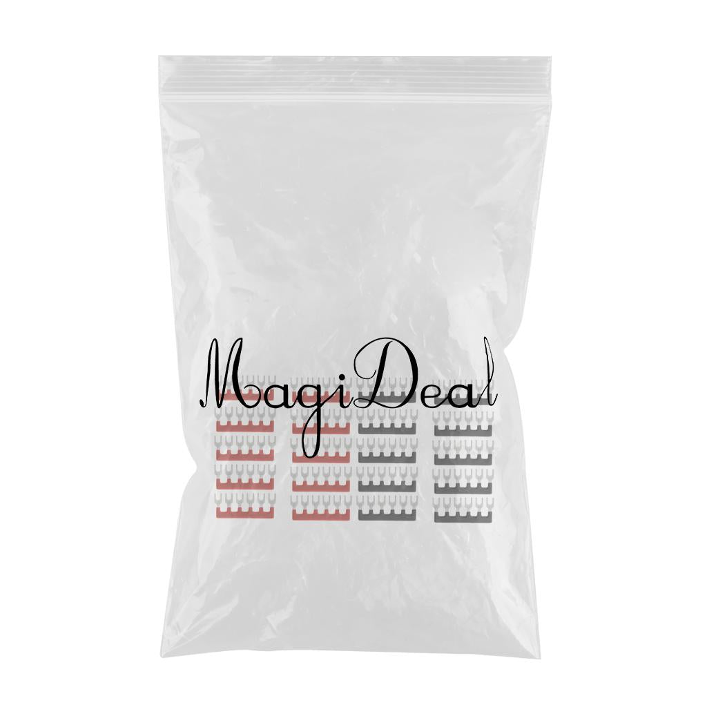 20 Pieces 6 Positions Fork Pre Insulated Terminal Block Barrier Jumper Strip
