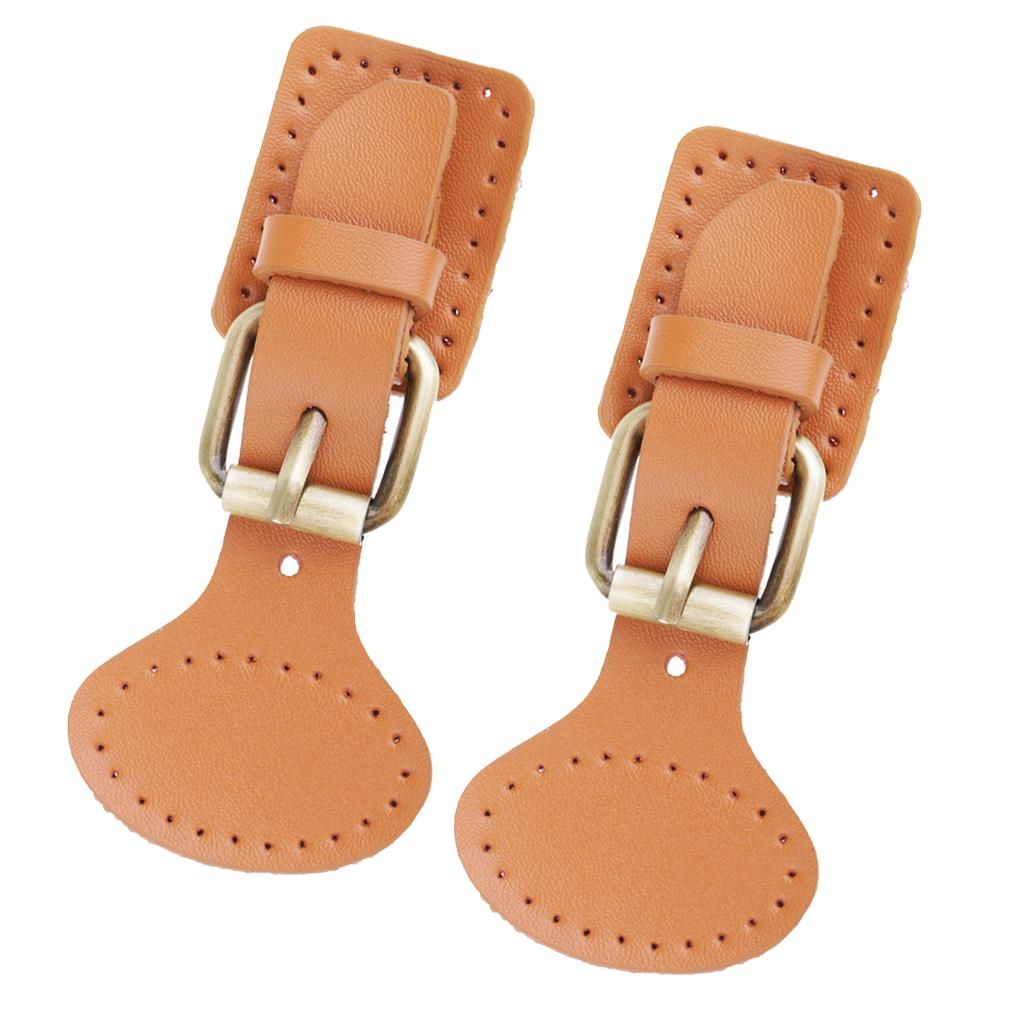 2 Sets Sew on Leather Snap Buckles Sewing Fasteners DIY Bag Making Brown