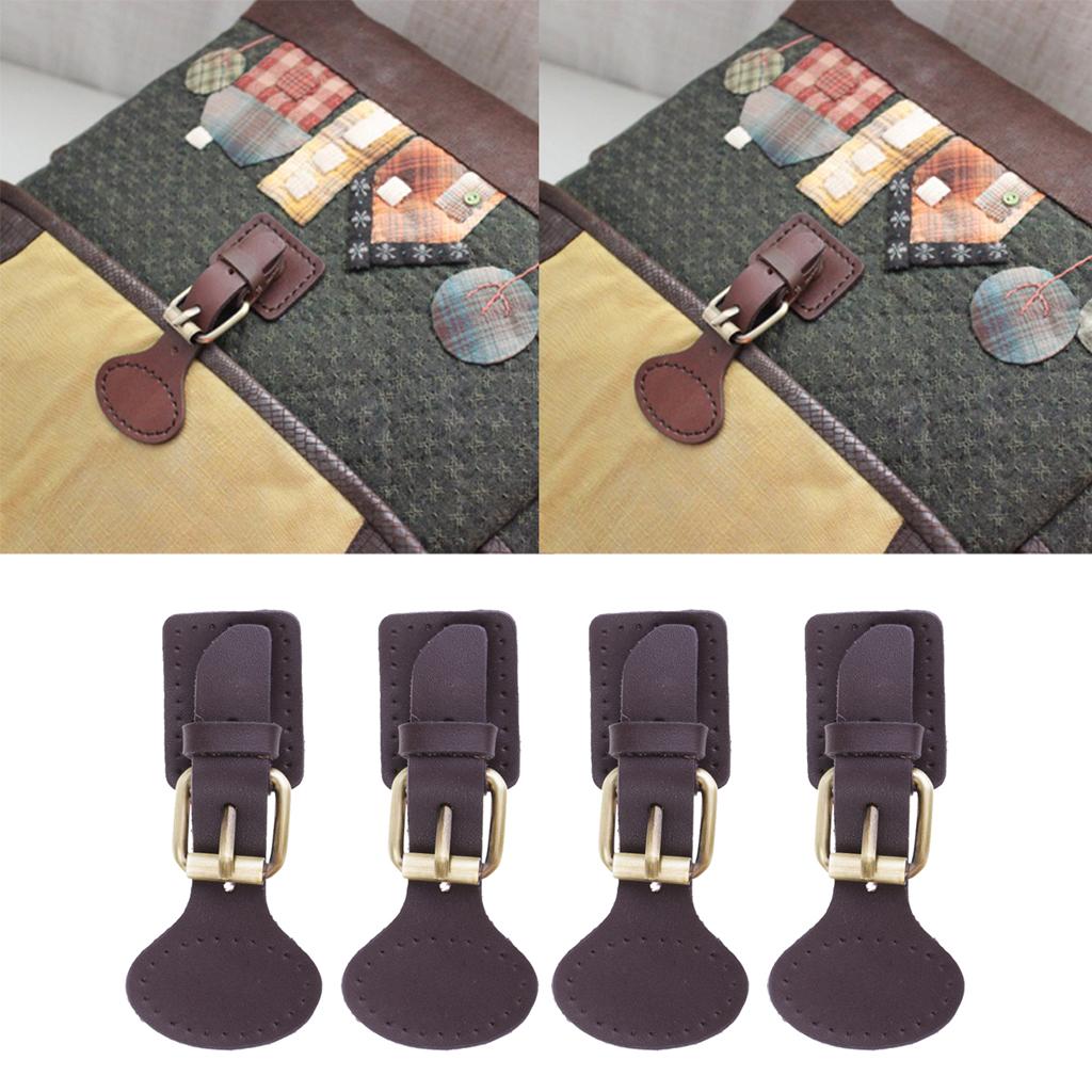 4 Sets Sew on Leather Magnetic Snap Buckles Sewing Fasteners for Bag Coffee